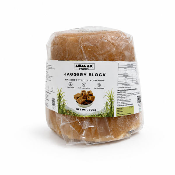 Aumak Foods Chemical Free Jaggery Block 500g | Natural Sugarcane Jaggery | Pure & Unrefined | No Added Chemicals | Traditional Indian Sweetener | Premium Quality